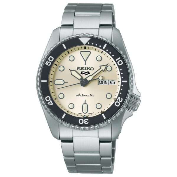 Seiko 5 Sports SKX "Midi" Reissue Cream Dial Steel Bracelet Watch SRPK31K1 - Image 5