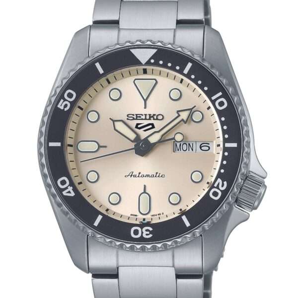 Seiko 5 Sports SKX "Midi" Reissue Cream Dial Steel Bracelet Watch SRPK31K1 - Image 2