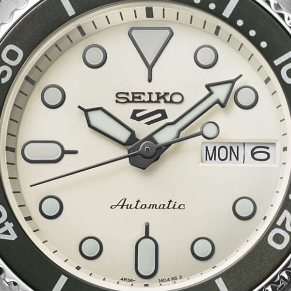 Seiko 5 Sports SKX "Midi" Reissue Cream Dial Steel Bracelet Watch SRPK31K1 - Image 3