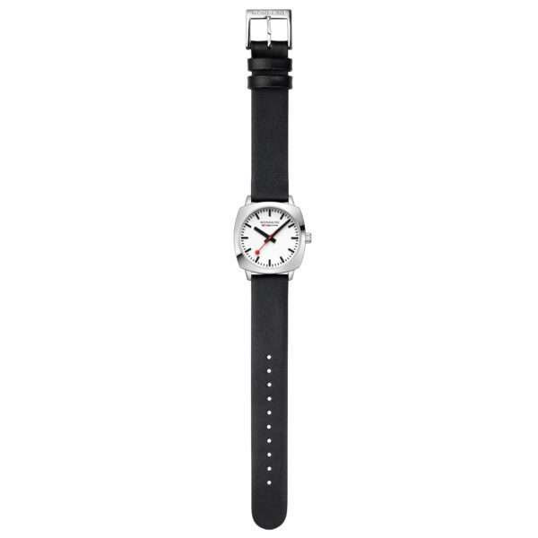 Mondaine Petite Cushion Square Leather Strap White Dial Ladies Watch MSL.31110.LBV - Image 5