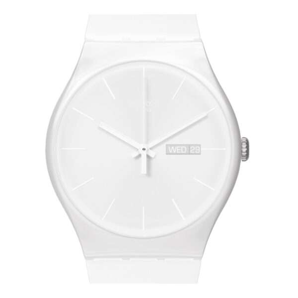 Swatch New Gent 'White Rebel Again' Quartz Unisex Watch SO29W704 - Image 2