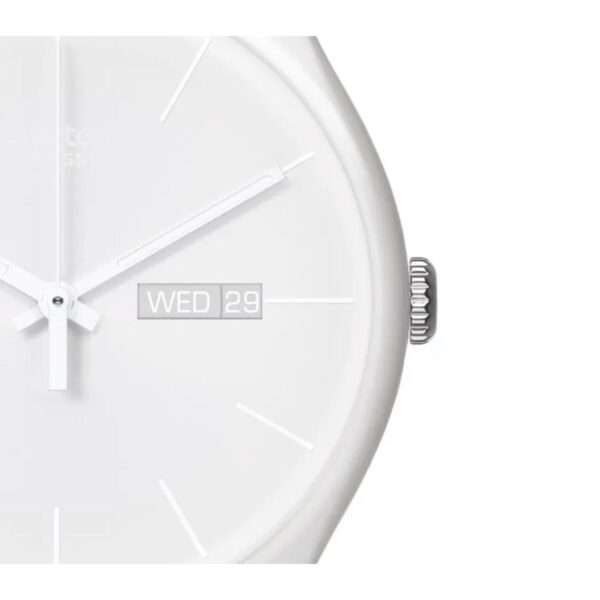 Swatch New Gent 'White Rebel Again' Quartz Unisex Watch SO29W704 - Image 3