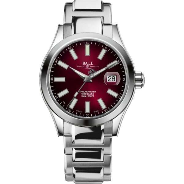 Ball Engineer III Marvelight Chronometer Automatic Red Dial Stainless Steel Bracelet Men's Watch NM9026C-S6CJ-RD