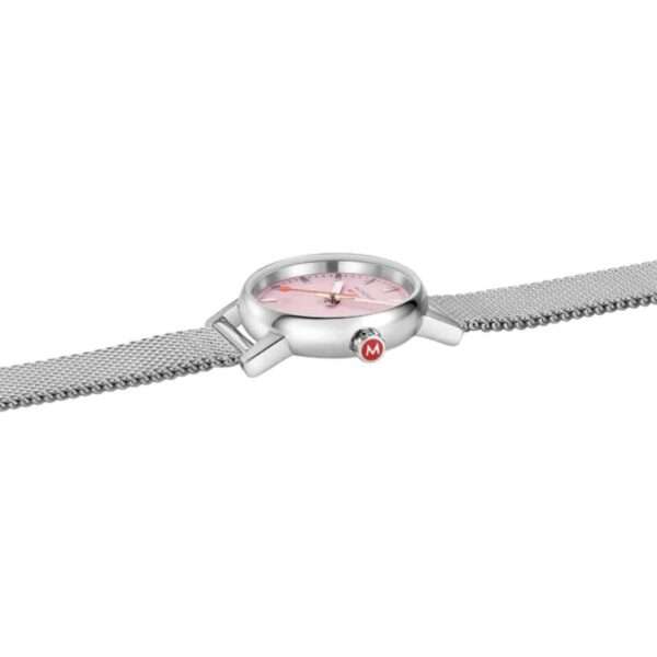 Mondaine evo2 316L Silver Stainless Steel Bracelet Pink Dial Ladies Watch MSE.26130.SM - Image 4