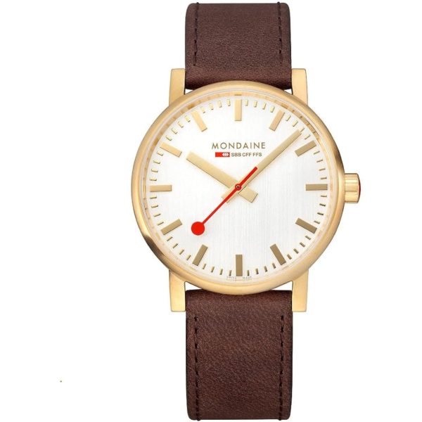 Mondaine Evo Quartz White Dial Leather Strap Unisex Watch MSE.40112.LG