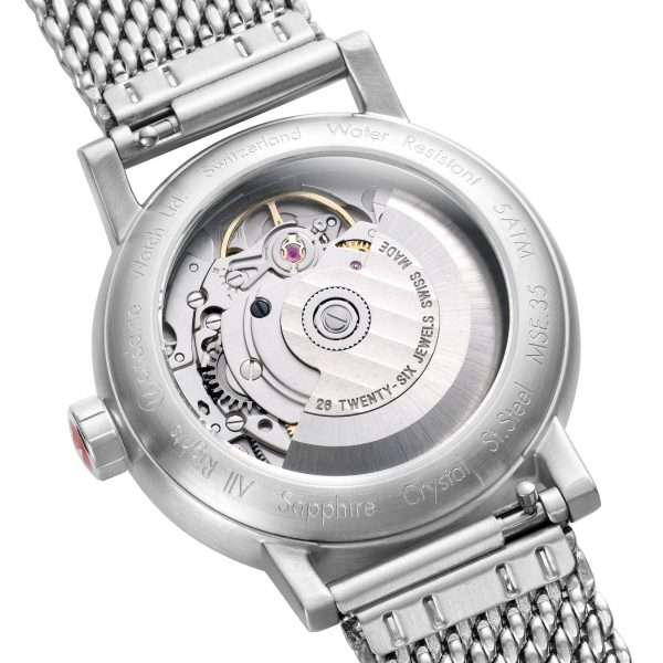 Mondaine Evo2 Automatic White Dial Stainless Steel Bracelet Ladies Watch MSE.35610.SM - Image 4