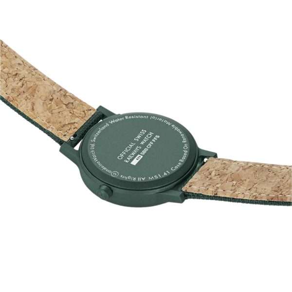 Mondaine Essence Quartz Green Dial Green Recycled Textile Strap Men's Watch MS1.41160.LF - Image 2