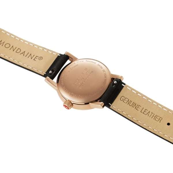 Mondaine EVO2 Quartz White Dial Black Leather Strap Ladies Watch MSE.40112.LB - Image 2