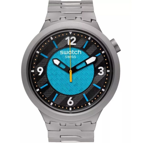 Swatch Big Bold Irony Frostbloom Quartz Black Dial Stainless Steel Bracelet Unisex Watch SB07S116G