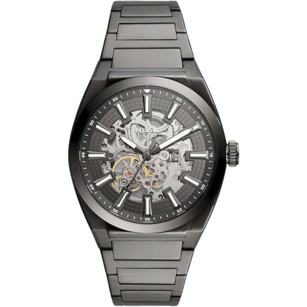 Fossil Everett Automatic Smoke Stainless Steel Bracelet Gray Dial Men's Watch ME3206