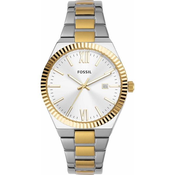 Fossil Scarlette Date Two-Tone Stainless Steel Silver Dial Women's Watch ES5259