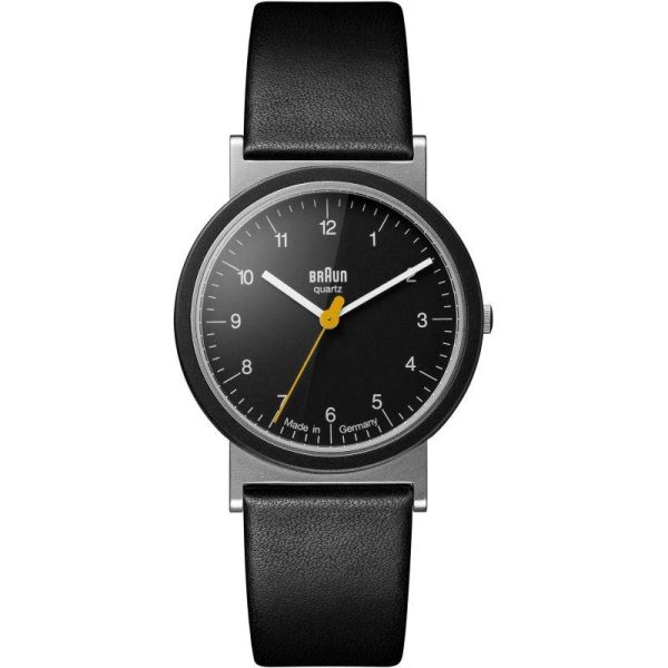 Braun Quartz Black Dial Black Leather Strap Men’s Watch AW10EVO