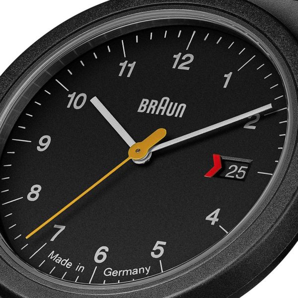 Braun Quartz Black Dial Black Leather Strap Watch AW10EVOB - Image 2