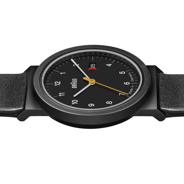 Braun Quartz Black Dial Black Leather Strap Watch AW10EVOB - Image 3