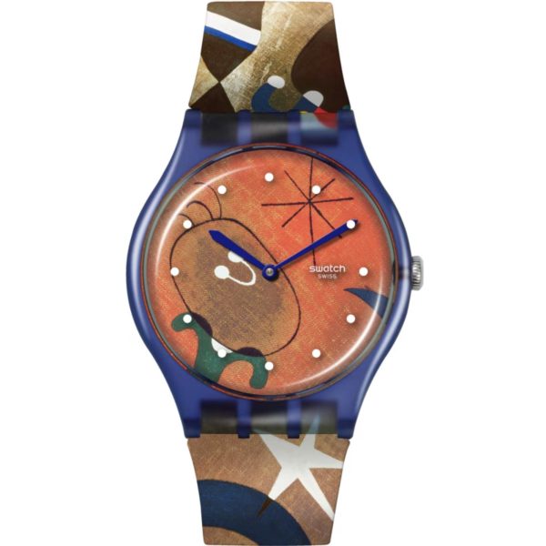 Swatch Miro's Women & Bird in the Moonlight Blue Dial Silicone Strap Unisex Watch SO29Z136C