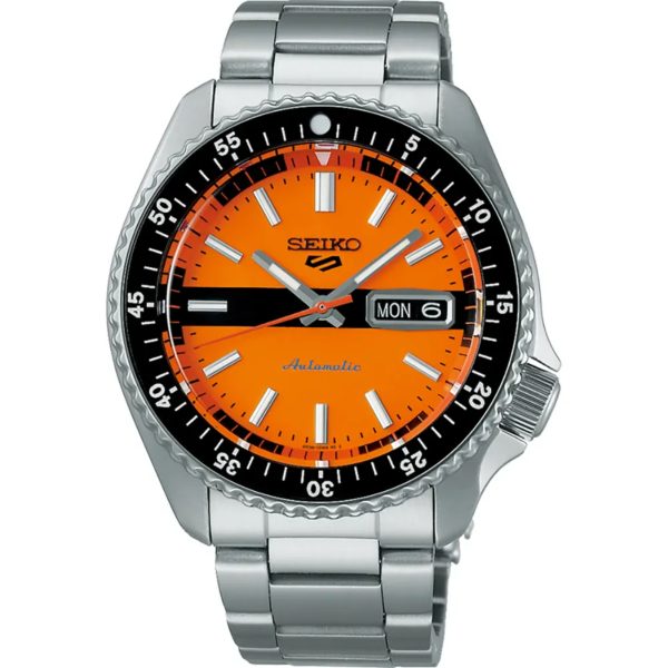 Seiko 5 Sports The New Double Hurricane Retro Colour Collection Automatic Orange Dial Men's Watch SRPK11K1