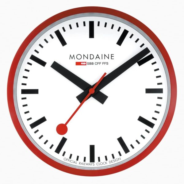 Mondaine Swiss Railways Red Wall Clock A990.CLOCK.11SBC 250mm