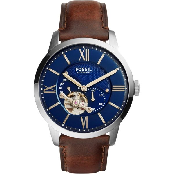 Fossil Townsman Automatic Brown Leather Blue Dial Men’s Watch ME3110