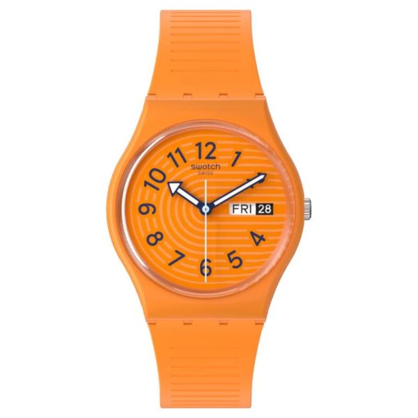 Swatch Trendy Lines In Sienna Orange Dial Unisex Watch SO28O703