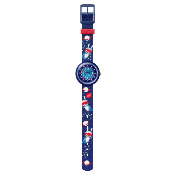 Flik Flak Super Hopper Quartz Blue Dial Textile Strap Boys Watch FBNP166 - Image 4