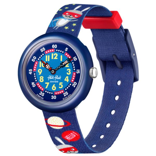 Flik Flak Super Hopper Quartz Blue Dial Textile Strap Boys Watch FBNP166 - Image 2