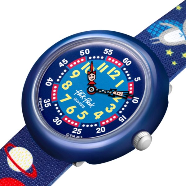 Flik Flak Super Hopper Quartz Blue Dial Textile Strap Boys Watch FBNP166 - Image 3