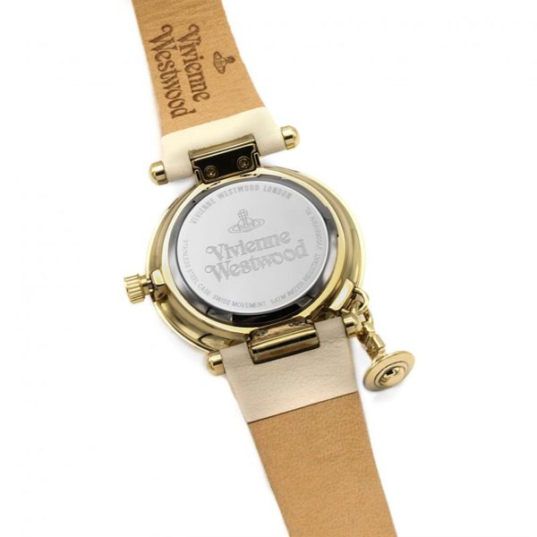 Vivienne Westwood Orb Quartz Cream Dial Leather Strap Ladies Watch VV006WHWH - Image 3