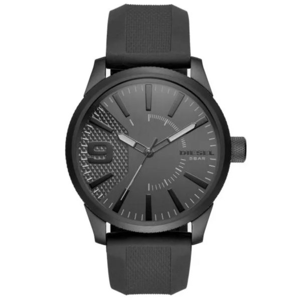 Diesel Rasp Analog Black Dial Silicone Strap Men’s Watch DZ1807