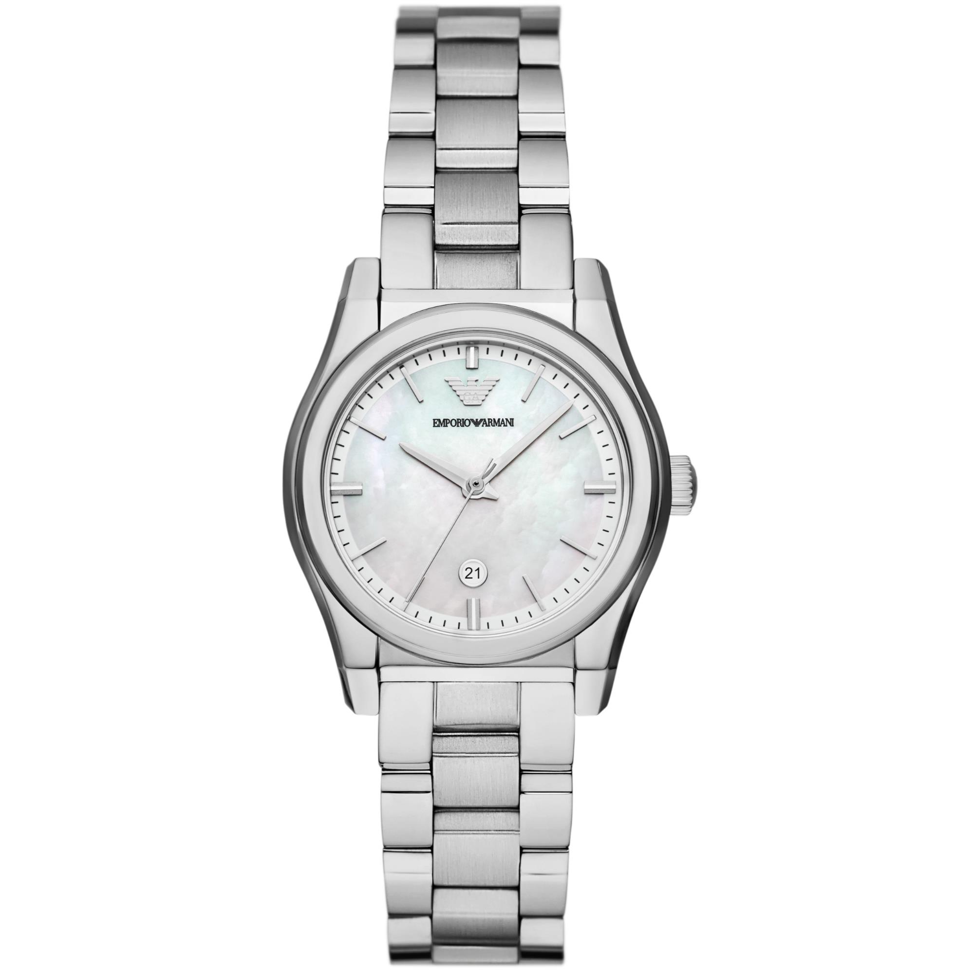 Emporio Armani Three-Hand Date Stainless Steel Women&apos;s Watch AR11557