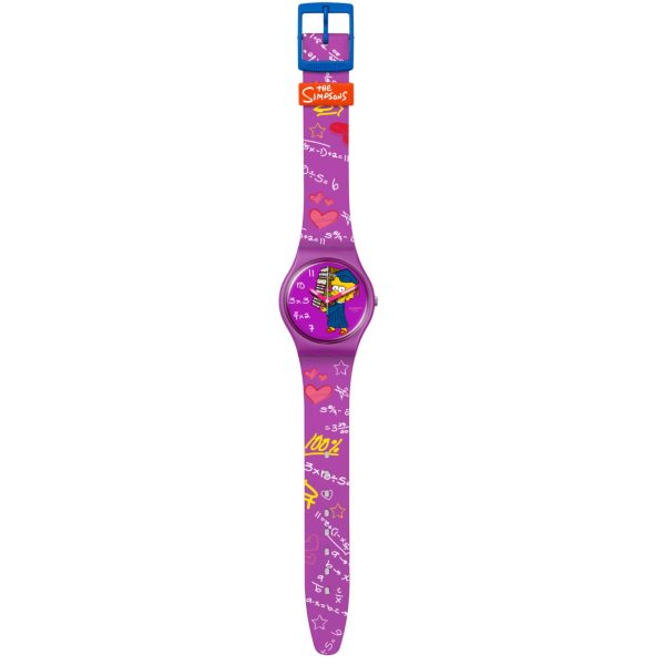 Swatch Simpsons Lisa Class Act Purple Dial Unisex Watch SO28Z118 - Image 3