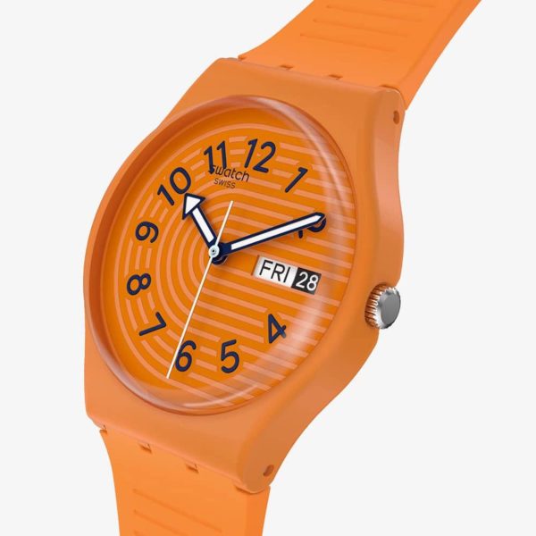 Swatch Trendy Lines In Sienna Orange Dial Unisex Watch SO28O703 - Image 2