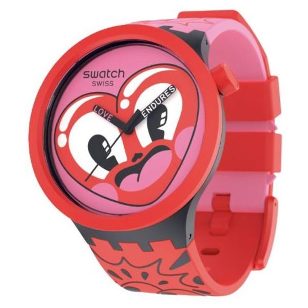 Swatch BIOCERAMIC Hattie’s Heart Pink/Red Dial Unisex Quartz Watch SB05Z103