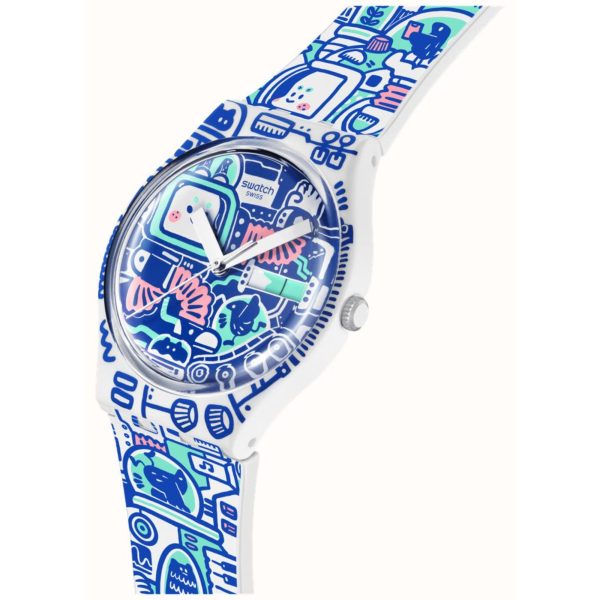 Swatch Quartz B-Bot Watch Keith Haring x Break Free Collection SO28Z702 - Image 2