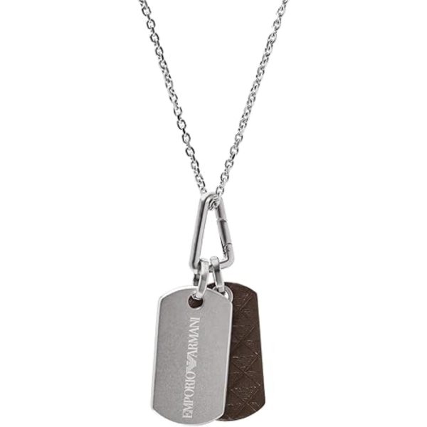 Emporio Armani Stainless Steel Dog Tag Necklace EGS3133040