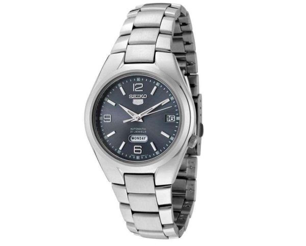 Seiko 5 Automatic Grey Dial Silver Stainless Steel Men's Watch SNK621K1 - Image 2