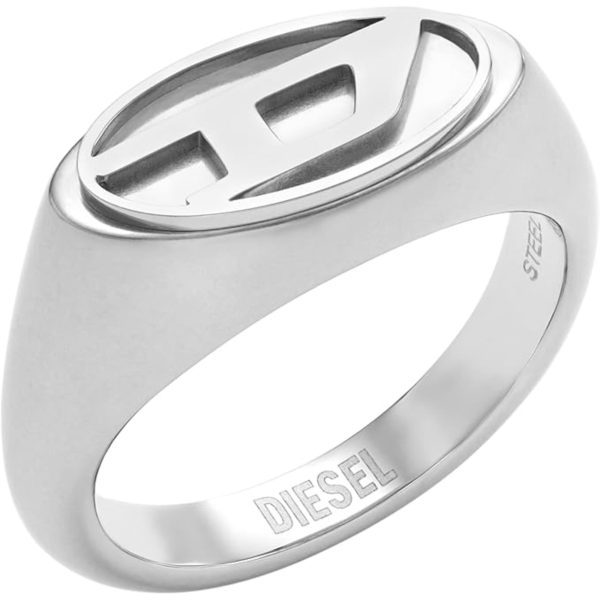 Diesel Unisex Stainless Steel Logo Signet Ring DX1475040-5.5