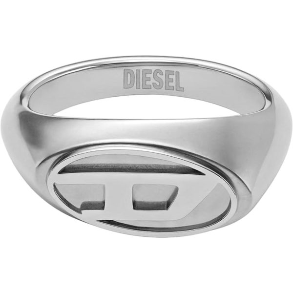 Diesel Unisex Stainless Steel Logo Signet Ring DX1475040-5.5 - Image 4