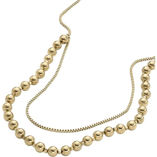 Fossil All Stacked Up Gold-Tone Stainless Steel Beaded Women's Necklace JA7248710 - Image 3