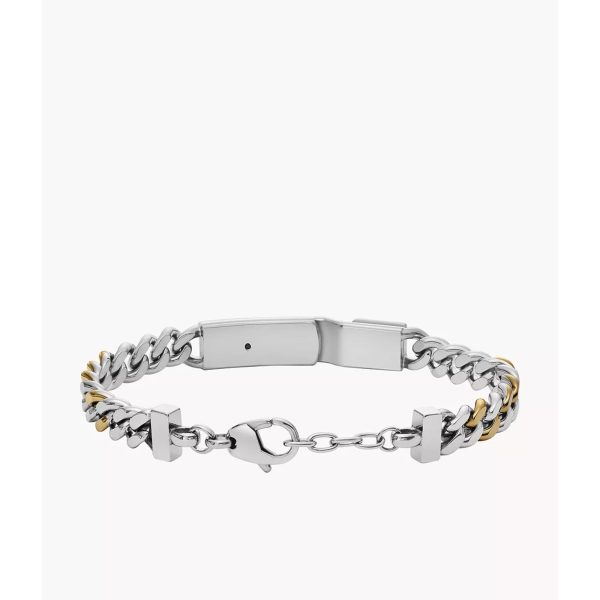 Diesel Two-Tone Stainless Steel ID Chain Bracelet for Men DX1457931 - Image 3