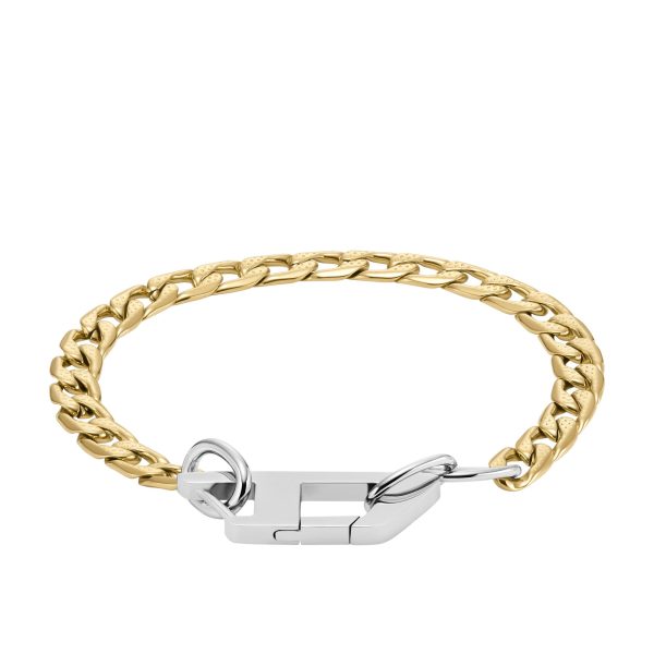 Diesel Two-Tone Gold and Steel Chain Unisex Bracelet DX1437931