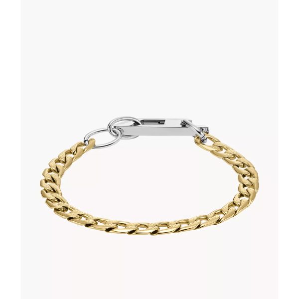 Diesel Two-Tone Gold and Steel Chain Unisex Bracelet DX1437931 - Image 4