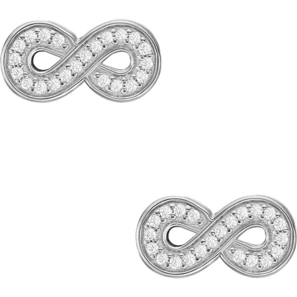 Fossil Infinity Sterling Silver Stud Women's Earrings  JFS00634040