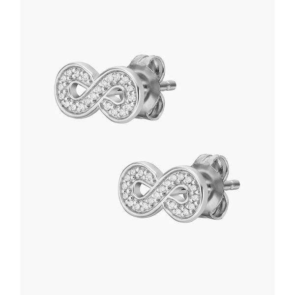 Fossil Infinity Sterling Silver Stud Women's Earrings  JFS00634040 - Image 2