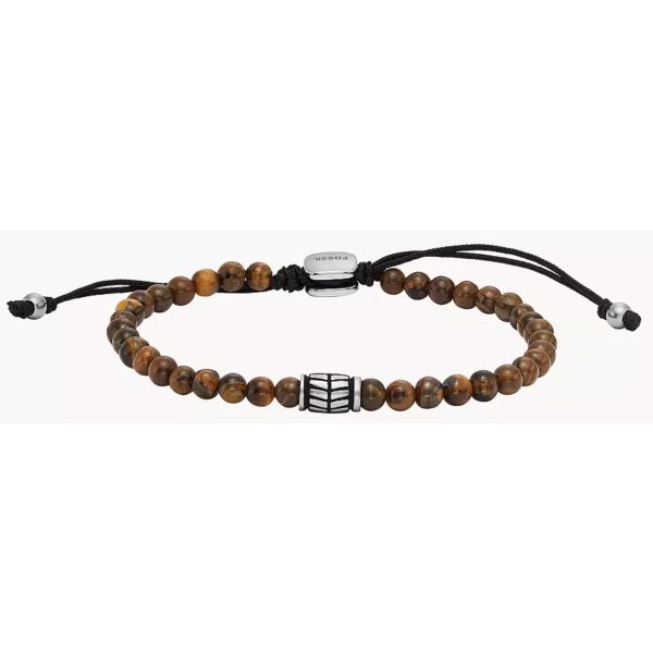 Fossil Tiger's Eye Beaded Men's Bracelet JF04413040