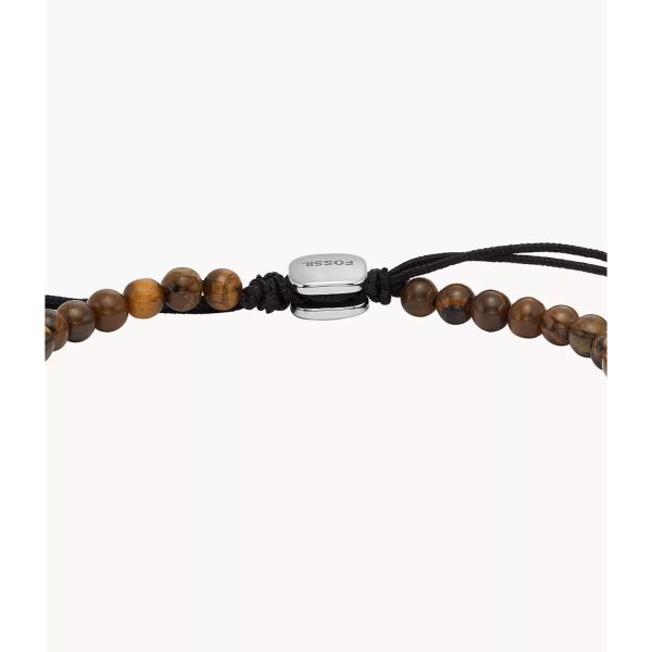 Fossil Tiger's Eye Beaded Men's Bracelet JF04413040 - Image 3