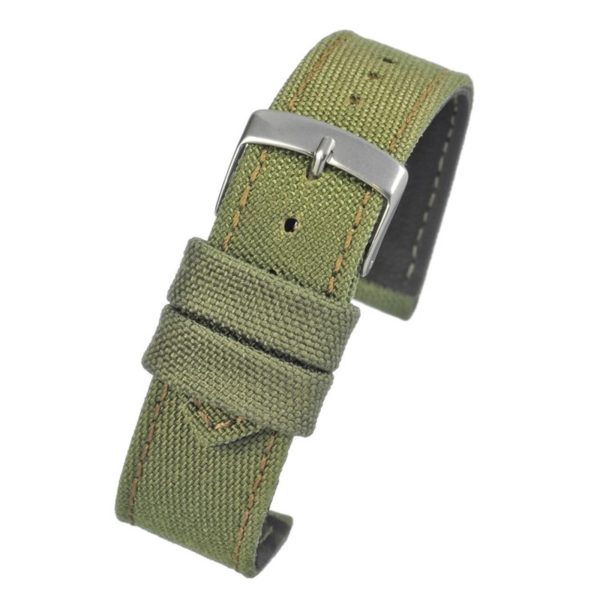 LBS Green Fabric Stitched Edge Men's Watch Strap WH666/18