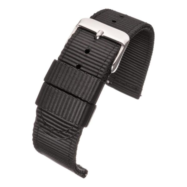 LBS Black Nylon QR Men's Watch Strap 843/20