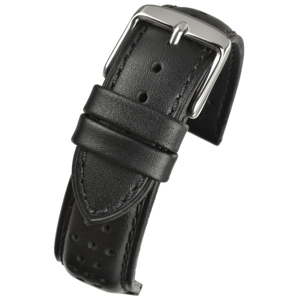 LBS Superior Perforated Leather Men's Watch Strap Black WH820/20