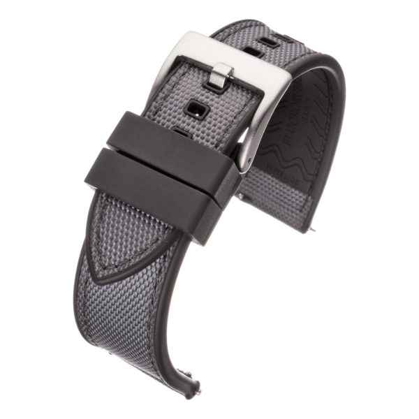 LBS Grey/Black Prem Sailclth Hybrid Men's Watch Strap WS201/20