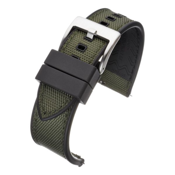 LBS Light Green/Black Premium Sailcloth Hybrid Men's Watch Strap WS202/22